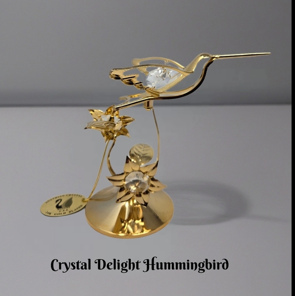 Crystal Delight Other - Vintage 70's Nos Australia Crystal Delight 24 Gold Plated Hummingbirds Flowers